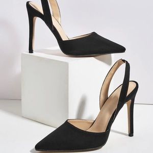 Shein Black Minimalist Stiletto Slingback Pumps